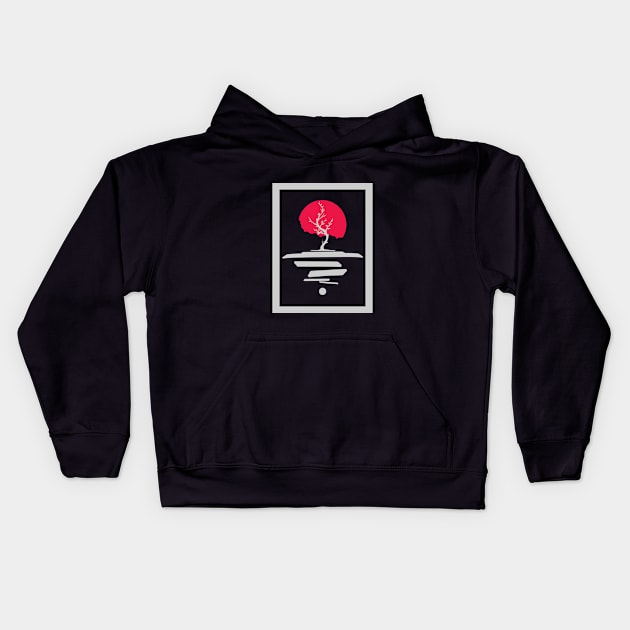 red moon and tree Kids Hoodie by pilipsjanuariusDesign